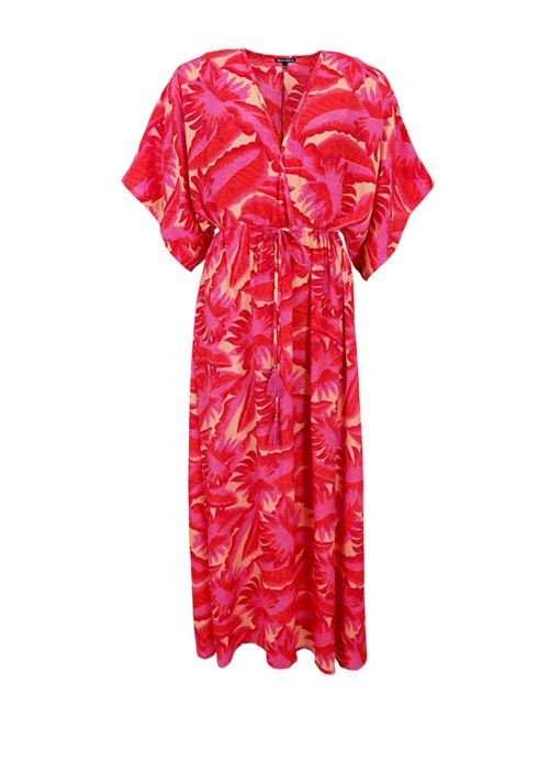 BLACK COLOUR KJOLE, BCLUNA LONG V-NECK DRESS, EPIC PINK